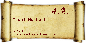 Ardai Norbert névjegykártya